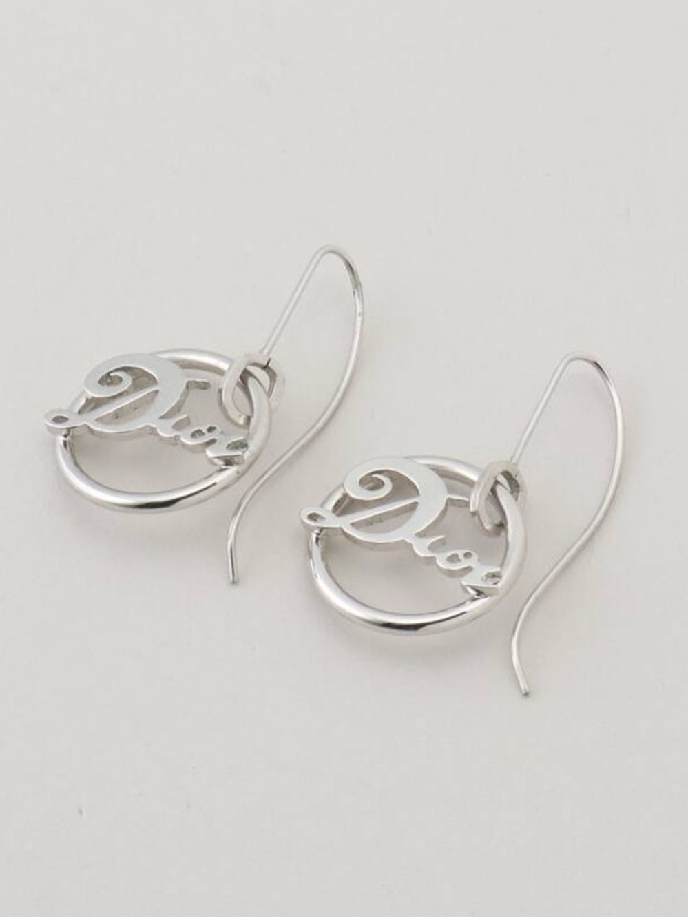 Dior Silver Script Drop Earrings NFS - Picture 3 of 11